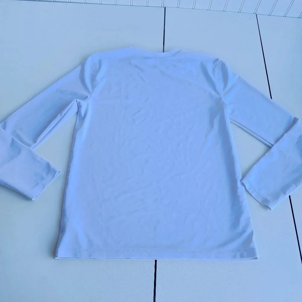 GAP Kids White Green Rush Guard Boy's Long Sleeves Top Shirt Sz XL